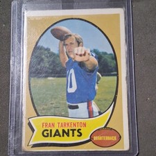 1969 Topps #80 Fran Tarkenton Giants Vintage NFL Original Football Card