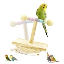 Natural Wood Bird Perch Stand Training, Intelligence Puzzle Small Colorful Wood