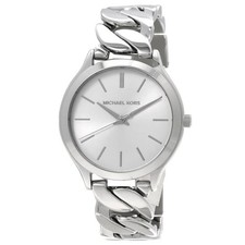 Michael Kors Slim Runway Quartz White Dial Ladies Watch MK7474