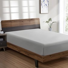 FreshCulture Queen Fitted Sheet - Hotel Quality, Ultra Soft Queen, Light Grey