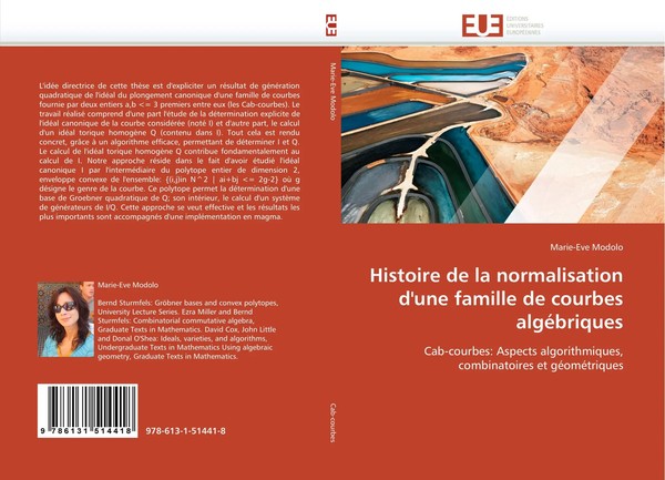 Marie-Eve Modolo | Histoire De La Normalisation D''Une Famille De Courbes...-image