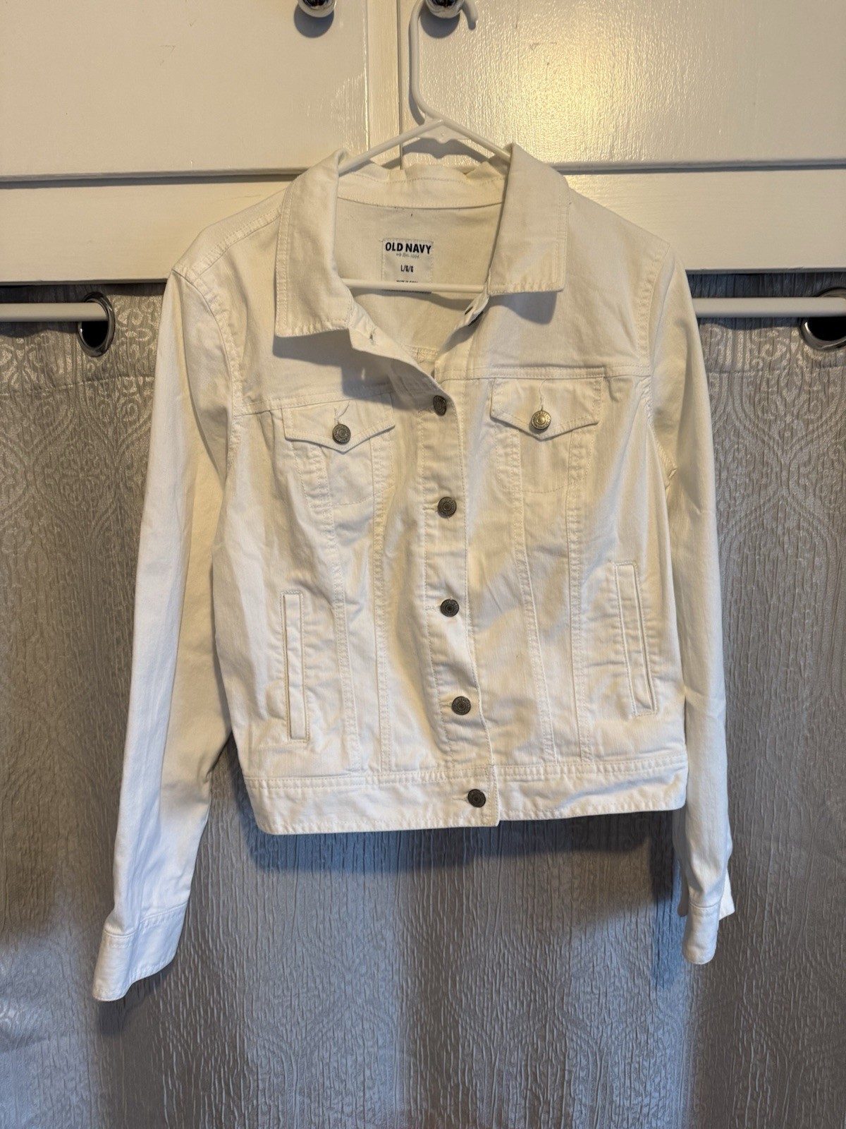 Old Navy Women's White Sea Salt Jean Denim Jacket Size M