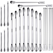 22 Pieces Stainless Steel Lab Spatula Micro Scoop Set Laboratory Sampling... 