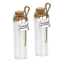 Pet Hair Memorial Bottle,Glass Vial for Ashes Or Hair Dog Or Cat Keepsake Pet...