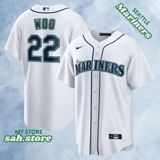 Seattle Mariners #22 Bryan Woo Cool Base Men's Stitched Jersey