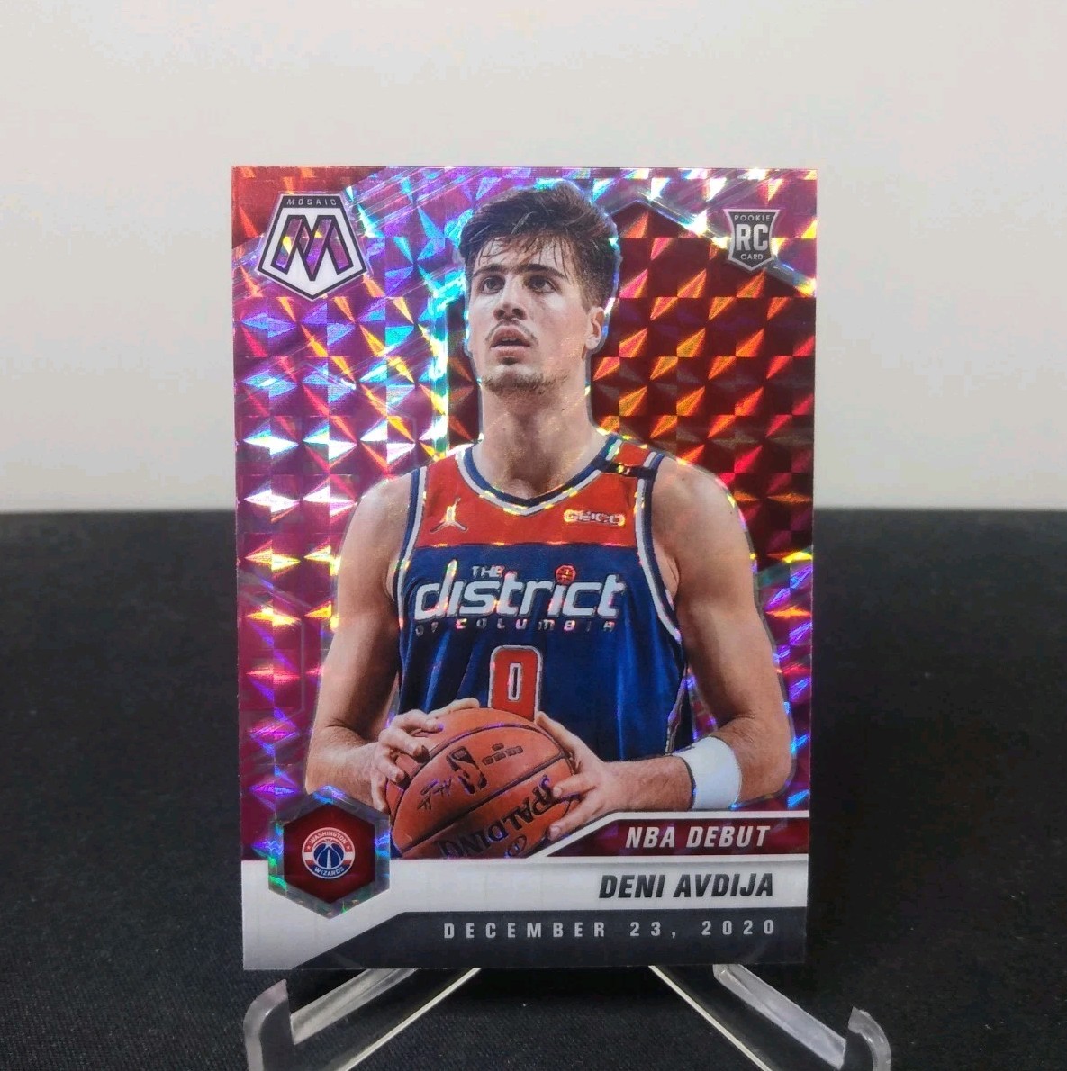 Deni Avdija Rookie Pink Camo 2020-21 Panini Mosaic #272 NBA Card Washington