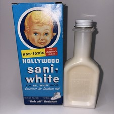 Hollywood Sani-White Shoe Polish Vintage With Packaging Box Nurse Baby Sneakers