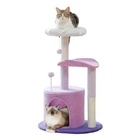 PAWZ Road 33" Small Cat Tree Tower Scratching Posts with Flower Top Perch Purple