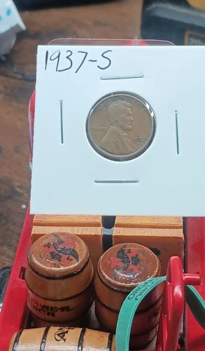 Lincoln Wheat Small Cent 1937-S San Francisco Mint Circulated BN Uncertified