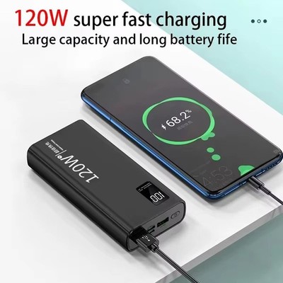 500000 mAh 120W Power Bank High Capacity Fast Charging Portable Battery