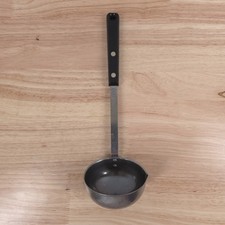 Vintage Ekco Forge Stainless Steel Soup Ladle Black Riveted Handle Made in USA