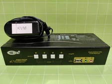CKL HDMI + VGA Dual Monitor KVM Switch 4 Port 4k x 2k 450 MHz -TESTED- 