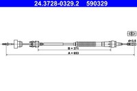 Zugkabel, Kupplungssteuerung ATE 24.3728-0329.2 CitroËN 2150 R2 Peugeot 2150 R2