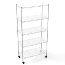 Chrome 5-Tier Metal Wire Shelving Unit (30 in. Wx60 in. Hx14 in. D)