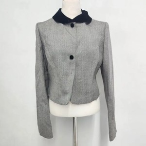 BE ART Herringbone Velvet Color Block Cropped Jacket