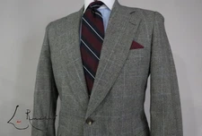Paul Stuart Worsted wool Prince of Wales check canvas two button suit 41-42 R