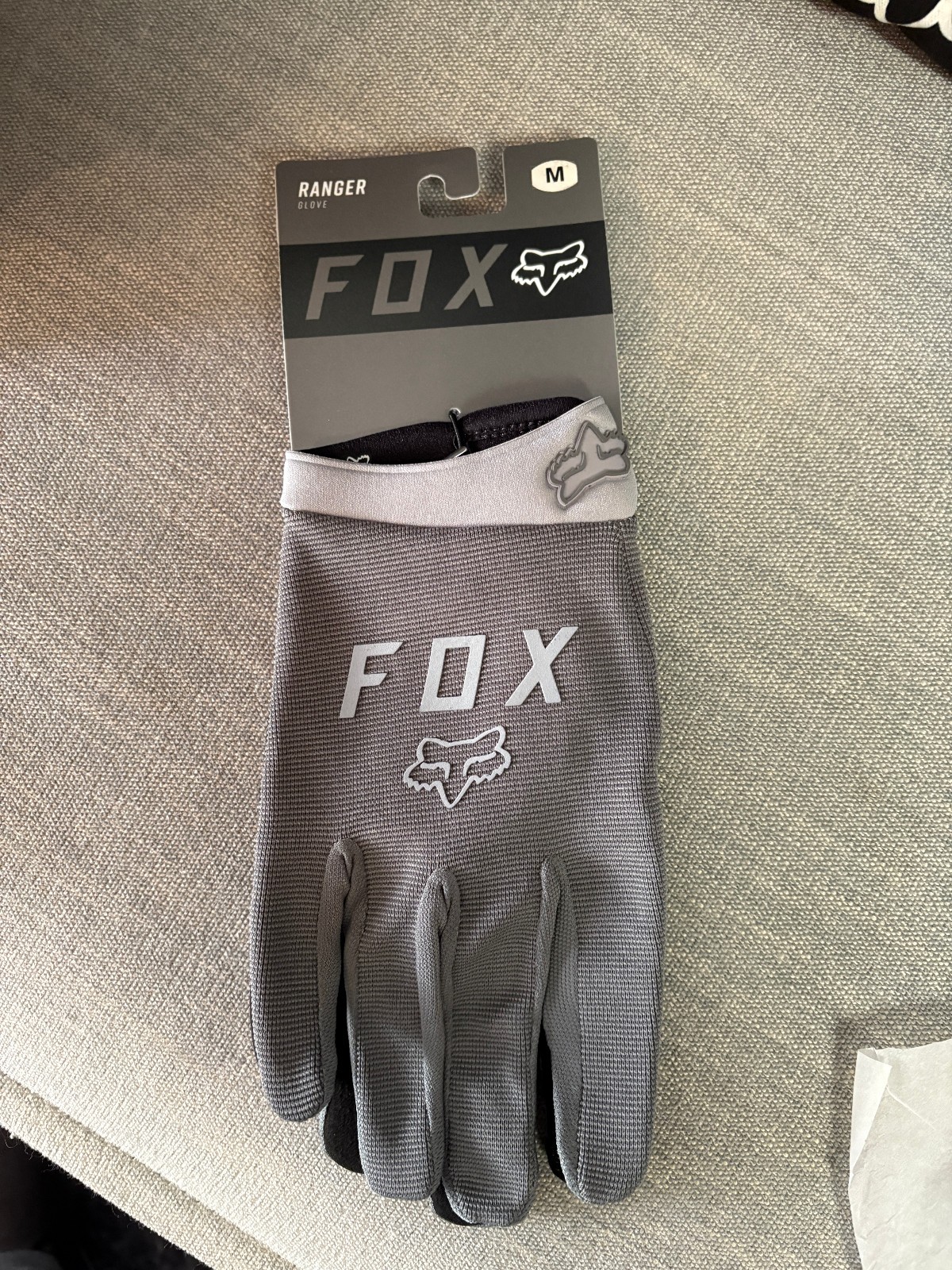 FOX RANGER GRAY MEDIUM GLOVES GRAY MTB MOUNTAIN DOWNHILL BIK