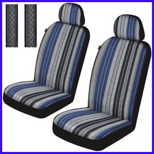 Baja Saddle Blanket Car Seat Covers Front Set With Seat Belt Pads Washable B...