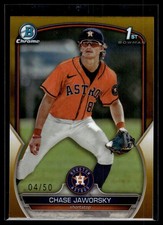 Chase Jaworsky 2023 Bowman Draft Chrome Gold Refractor Card /50 #BDC-45