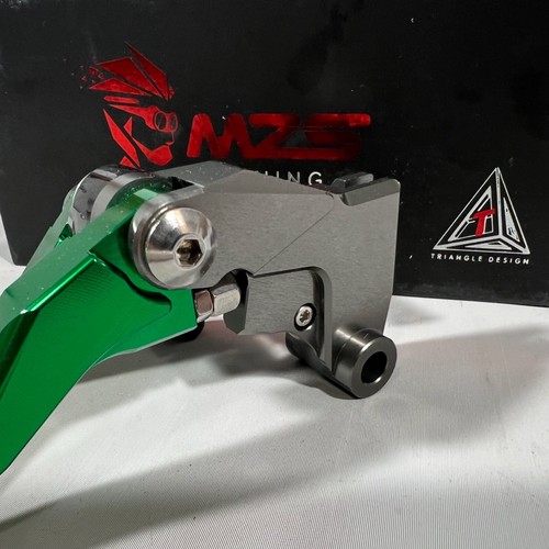 MZS Clutch Brake Levers Pivot Adjustable CNC Green Compatible with KLX140 200 n - Picture 4 of 9