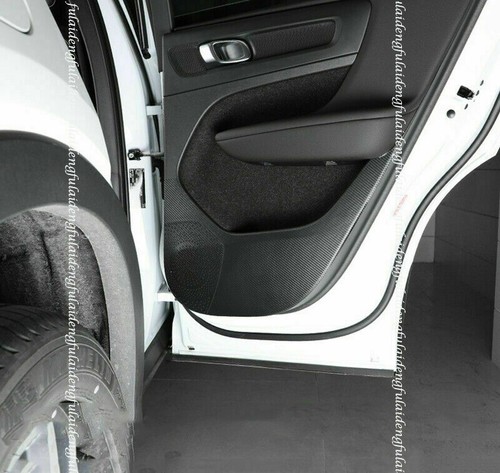 For Volvo XC40 2019-2022 PU Carbon fiber Look Door Anti-Kick Pad Protective Trim - Picture 2 of 8