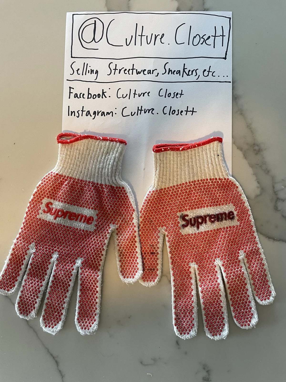 Gants de travail Supreme Grip blanc rouge 2018