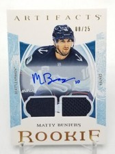 2022-23 Upper Deck Artifacts MATTY BENIERS RC Rookie Dual Jersey Auto /25 Kraken