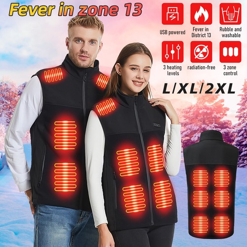 NEW Electric USB Heated Vest Jacket w/ Battery Men Women Heating Thermal Coat US - Picture 34 of 55