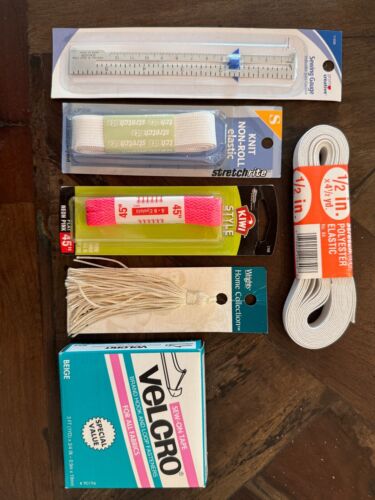 Lot of Sewing Supplies all New Elastic, Velcro, Shoe Strings, other