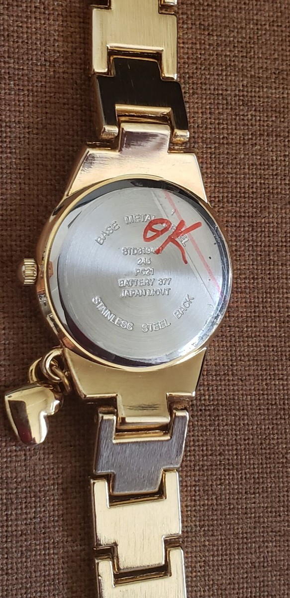 STUDIO Time Quartz Watch, Gold Tone with Crystals, STD3194W