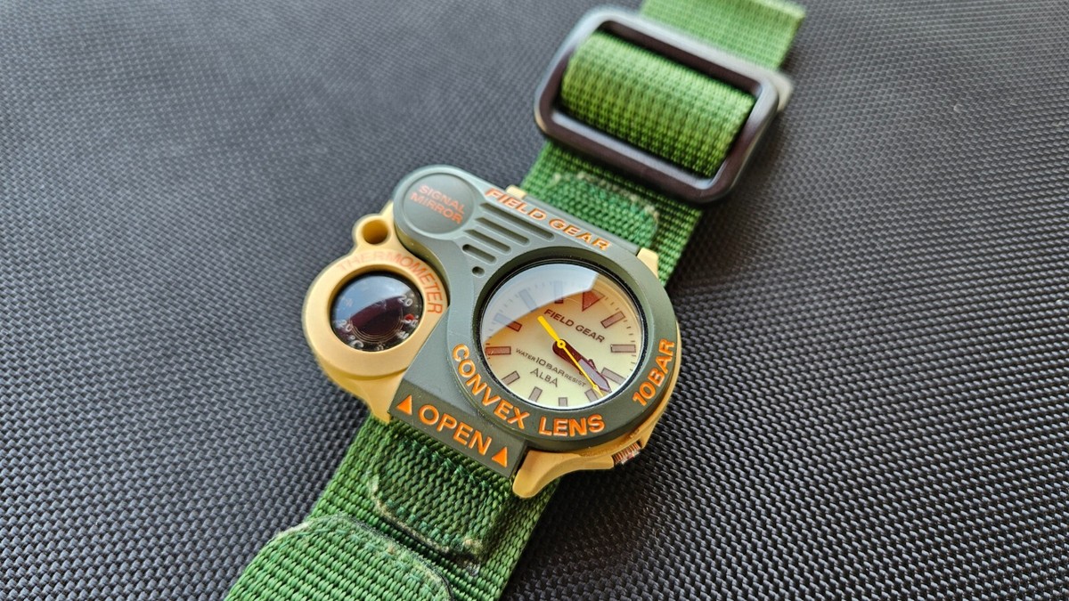 Alba by Seiko Field Gear Flip Top 90's Thermometer Mirror | eBay