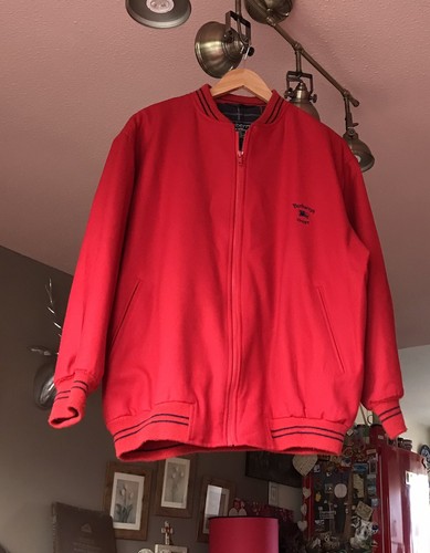 BURBERRYS' RED VINTAGE VARSITY JACKET LADIES SIZE 12 - Picture 2 of 12