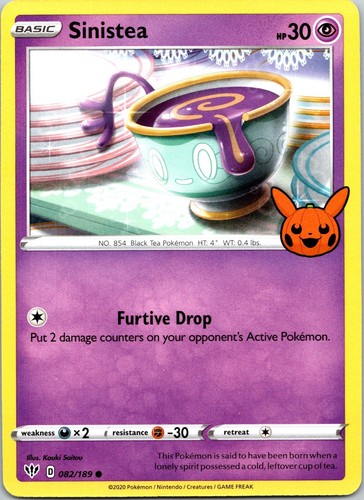 Sinistea 082/189 NM - B1G1F - Trick Trade Stamped Darkness Ablaze