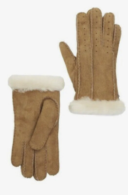 UGG Women's Sheepskin Perforated Vent Gloves~Size Med~Color