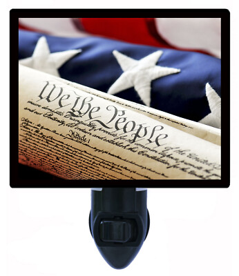 Patriotic Decorative Photo Night Light, We the People, Constitution, Flag