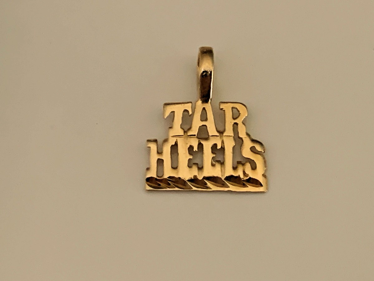 Tar Heels North Carolina Team Name Pendant 24k Gold Plated Team