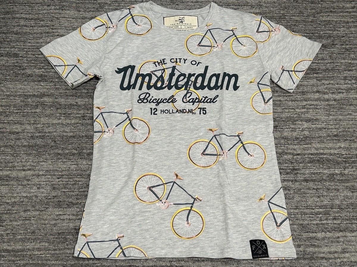 Fox Originals T Shirt Adult Extra Small Gray Amsterdam Biketown