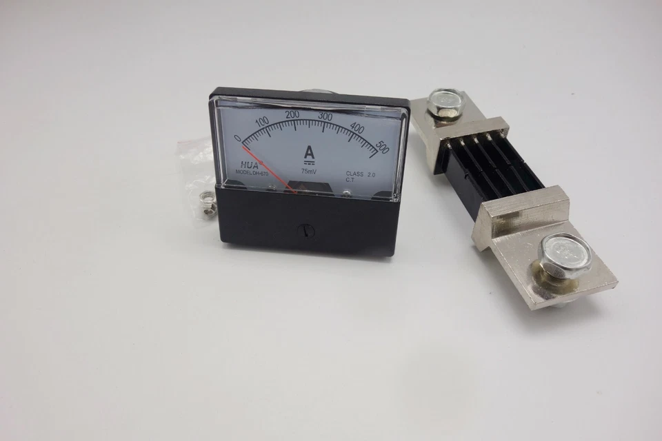 1 Pc Analog Ammeter Panel AMP Current Meter 67*70MM With Shunt DC 0-500A - Image 2 of 3