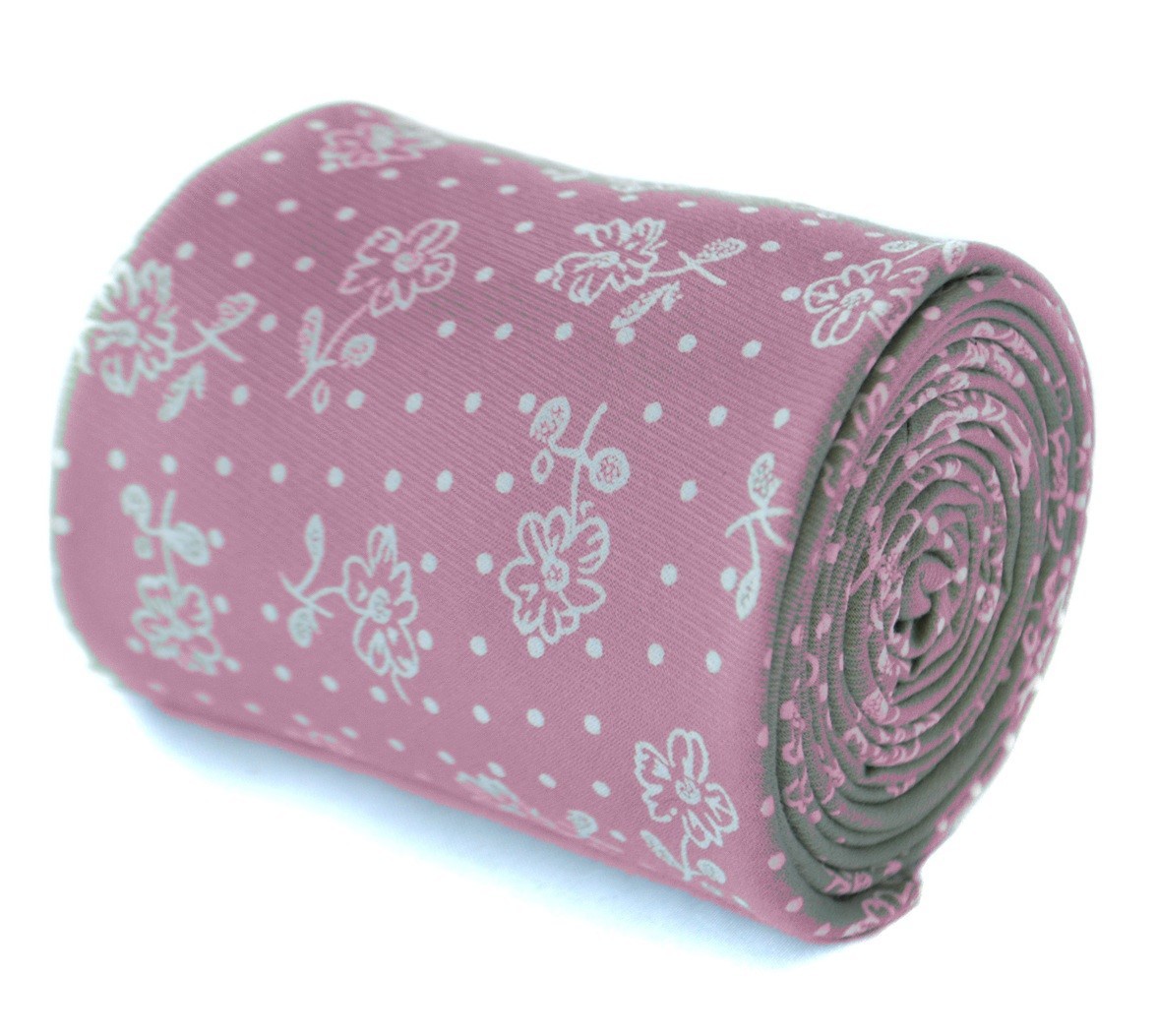 Frederick Thomas Algodón de Diseño Hombre Corbata - Oscuro Grisáceo Rosa -