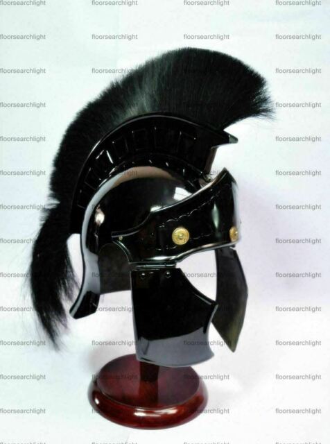 Black Antique Spartan Helmet Corinthian Medieval Roman Greek Helmet