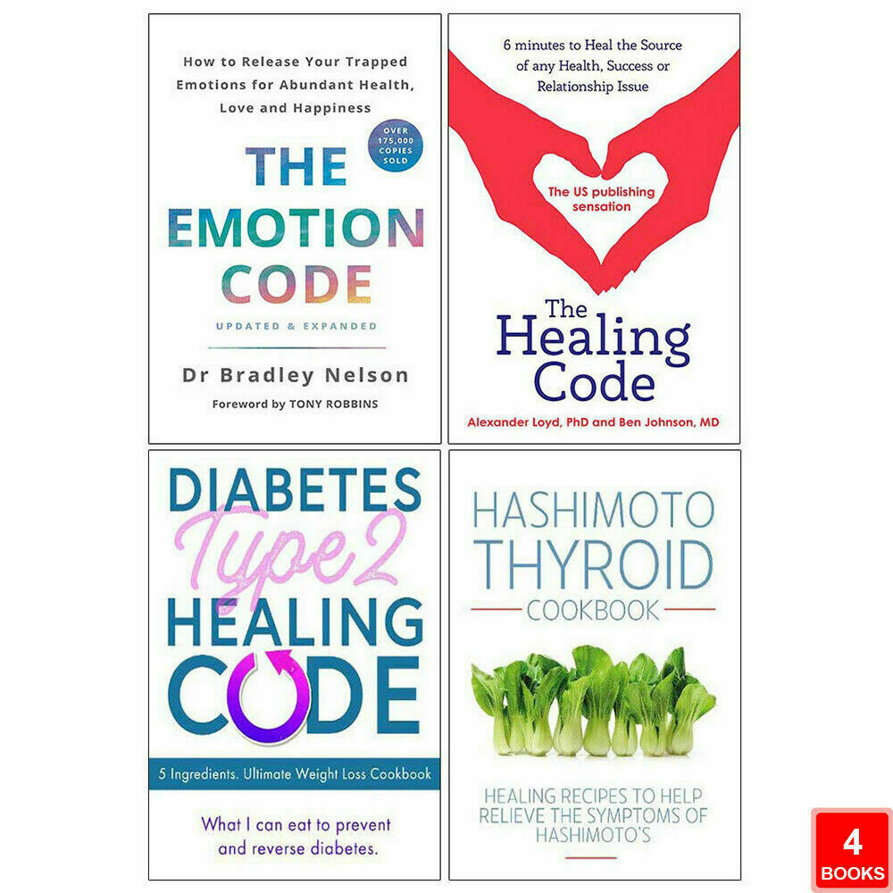 Emotion Code, Healing Code, Diabetes Type 2 & Hashimoto Thyroid 4 Books Set New