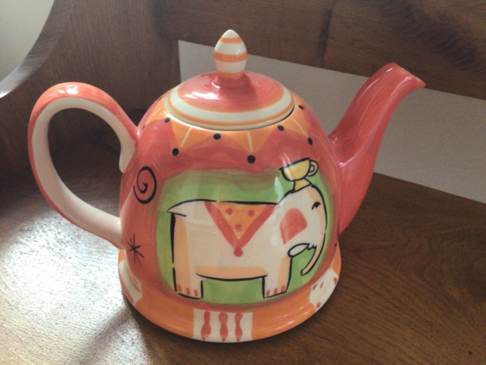 Teapot by Whittard of Chelsea Hand Painted, Elephant design. eBay