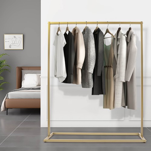 Retro Garment Dress Hanging Display Stand Metal Clothes Rack Clothes Hanger Gold