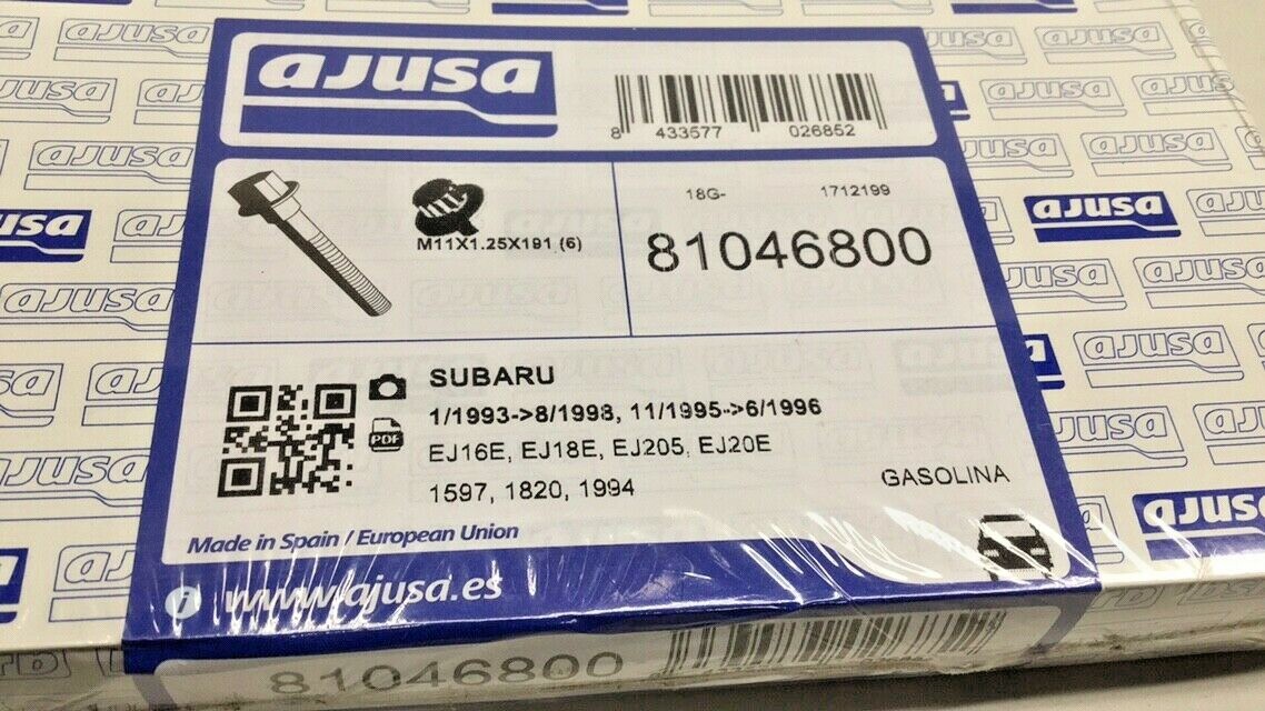 AJUSA 81046800 Bolt Kit Cylinder Head 11095AA090 M11x1.25x191 (6  