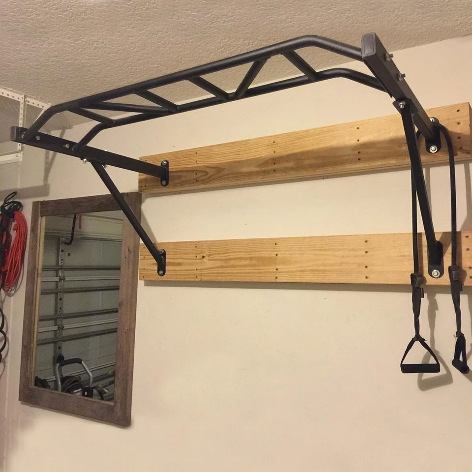 Barra Pull-Up Titan Fitness Multi-Grip Montada en la Pared, Agarre Ancho 48", Clasificado 600 LB Foto 2 de 4