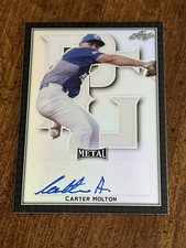 CARTER HOLTON 2020 Leaf Perfect Game METAL BLACK AUTOGRAPH #7/15 VANDY, BRAVES
