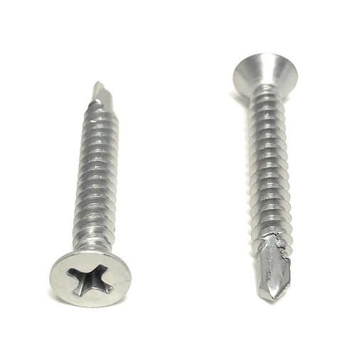 (50) 8x1 1/4 Stainless Steel Phillips Flat Head Self Drilling Tapping TEK Screws - Picture 4 of 4