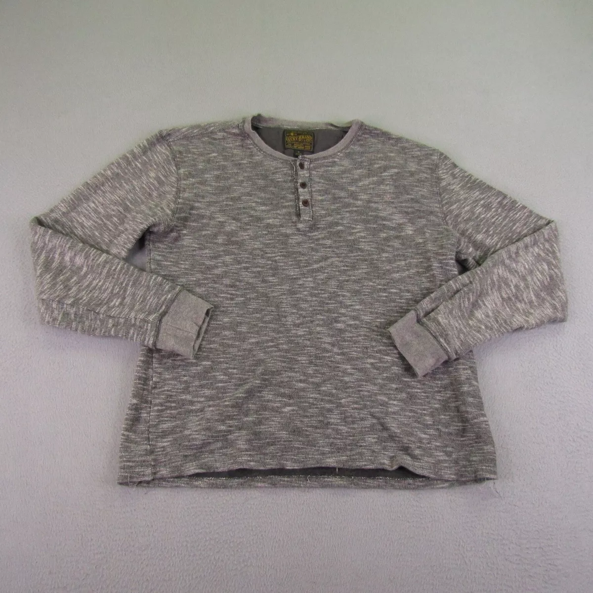 Men's cotton cheap henley sweater