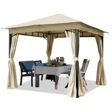 Gazebo da giardino 3x3 m gazebo tenda da giardino tenda per feste incl. 4 parti laterali in beige