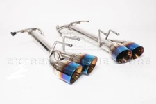 3.5" Quad Burnt Tips Axle Back Exhaust For 18-Up Toyota Camry Muffler Delete New